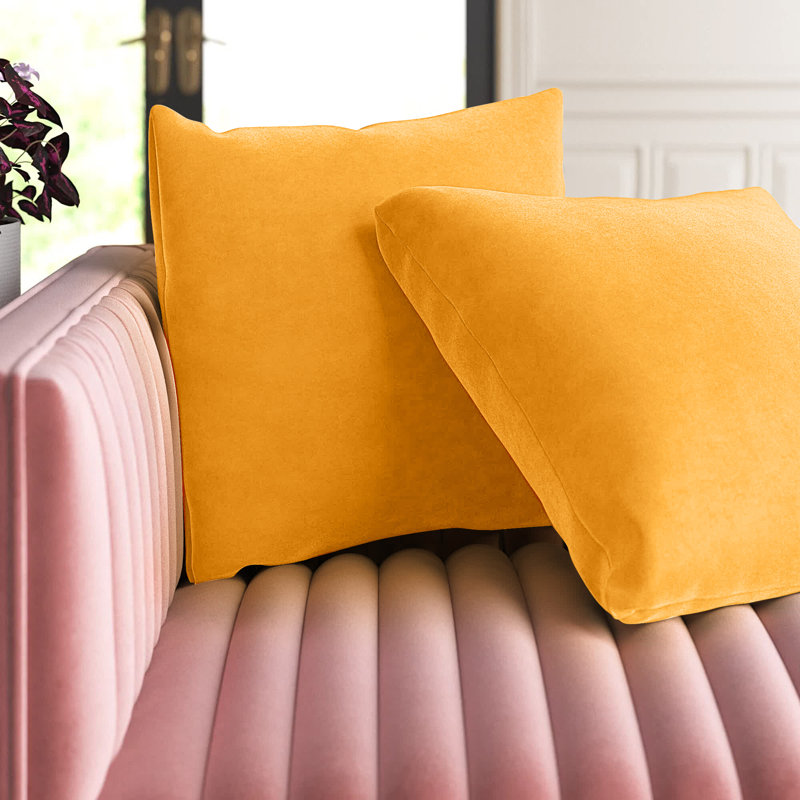 Set of 2 Throw Pillow Covers Only – 18"x18" Decorative Throw Pillow Covers, 18" x 18", Yellow, Pillow Cover Only - No Insert