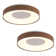 Walnut Finish Large LED Flush Mount (Set of 2)