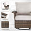 Chaise berçante de patio pivotante en osier avec coussins Anferney-1427491897