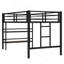 Lit mezzanine simple en métal avec tablette de rangement, lit mezzanine avec échelle facile à monter et garde-corps pour enfants, noir