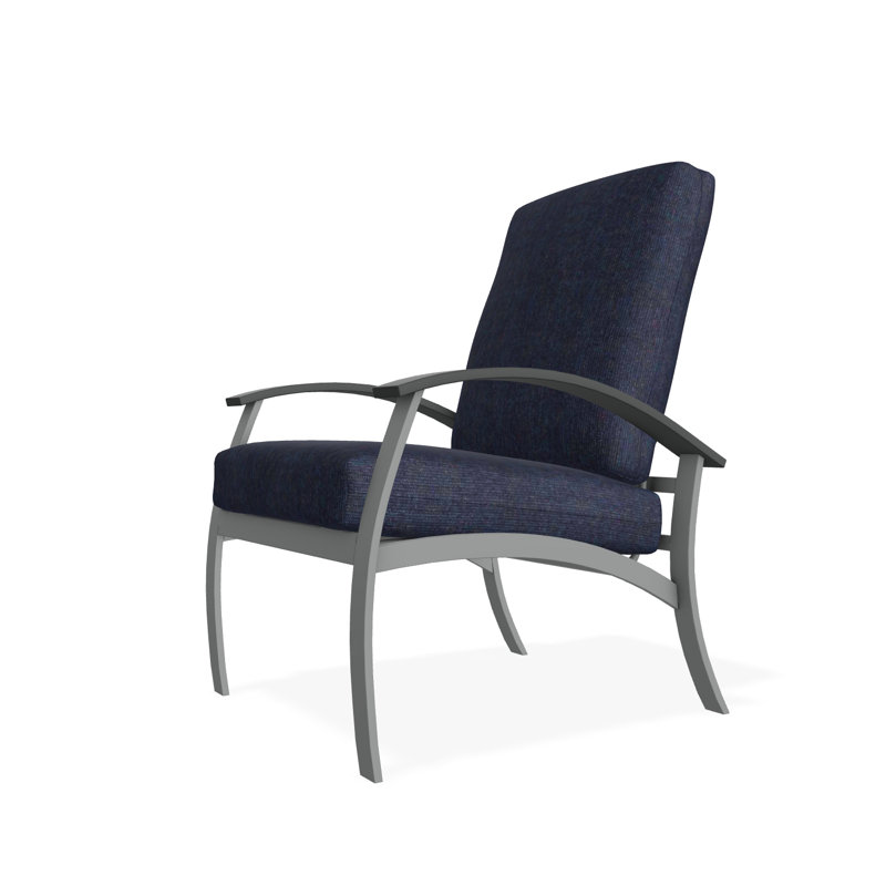 Belle Isle Cushion Deep Seating Arm Chair, Graphite, Spectrum Indigo Sunbrella®