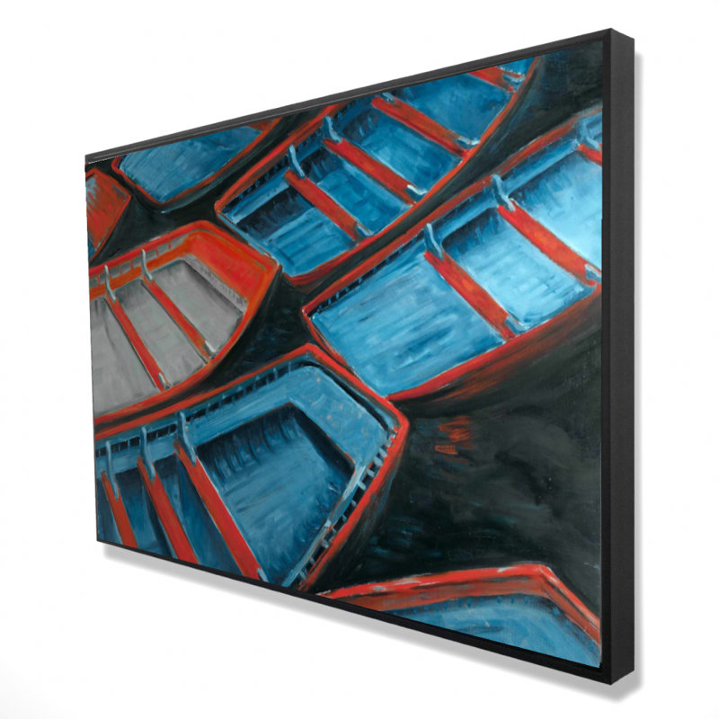 " Small Blue And Red Canoes "