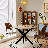 35.5“ Round Sintered Stone Dining Table With Metal X-Base – Modern Kitchen & Small Space Round Dining Table-2147180566