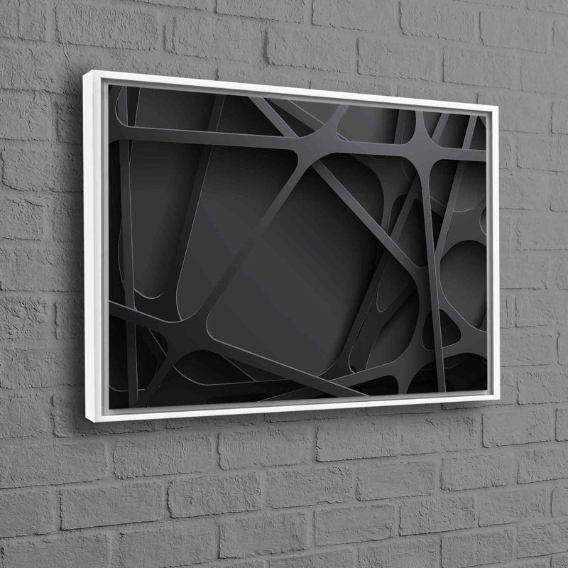 Stylish Abstract Canvas Art with Metallic Effect and 3D Feature Perfect for Wall Decor, White, Framed Print without Mat