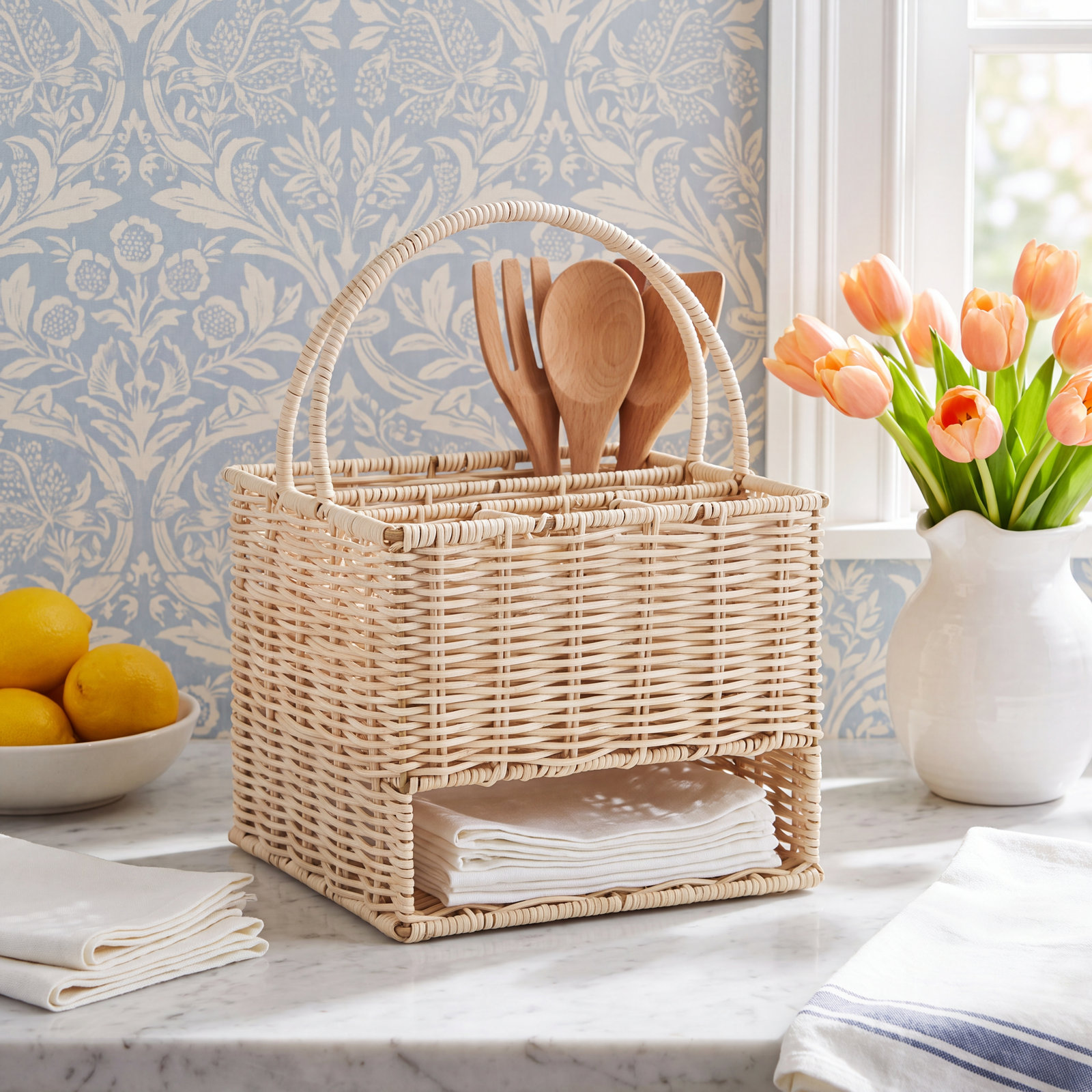 Rattan Flatware Caddy