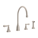 Georgian Era Double Handle Kitchen Faucet With Accessories