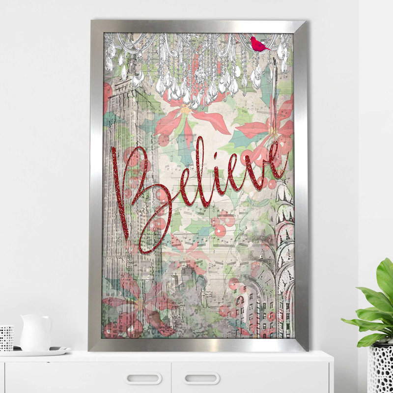 «Believe (Vertical)» par Jodi - impression, Encadrement argenté, H 39,5 po x l 27,5 po x P 0,75 po