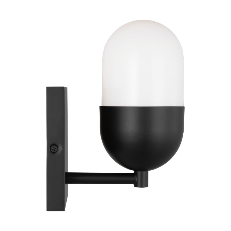 Midnight Black Milk Glass Wall Sconce Light