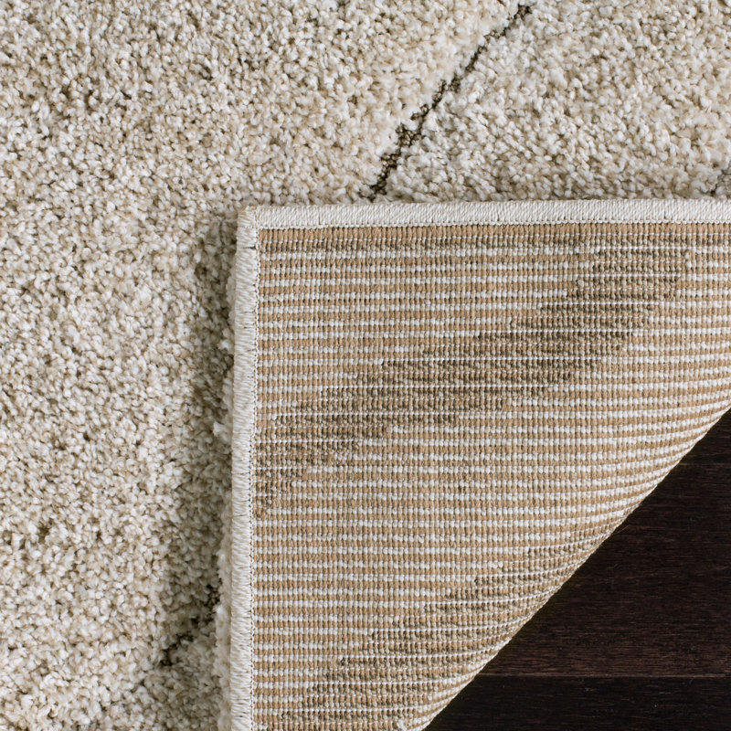 Tapis crème à motif abstrait Ashal, Cream/Beige, Runner 2'3" x 11'