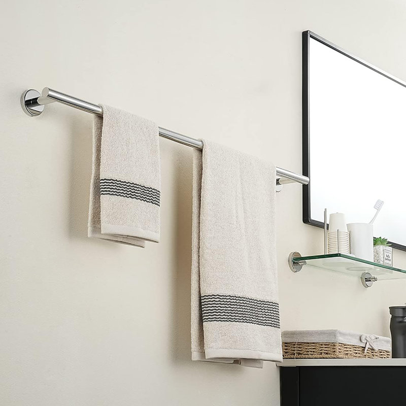Ensemble de 2 porte-serviettes mural en acier inoxydable 304 de 33 pouces, Chrome