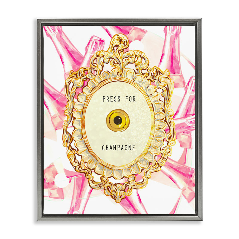 Sonnette champagne avec cadre flottant à motif, design par Ziwei Li, Cadre flottant gris lustré, H 31 po x l 25 po