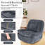 Fauteuil d'appoint pivotant et berçant en polyester avec repose-pieds-2116936960
