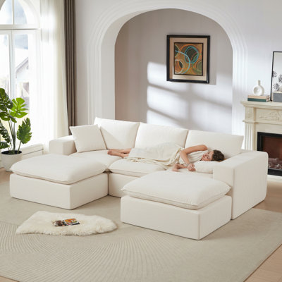 Canapé moderne en nuage de chenille, librement combinable, confortable pour s'asseoir, convient aux meubles de salon modernes dans les maisons, les appartements et les bureaux