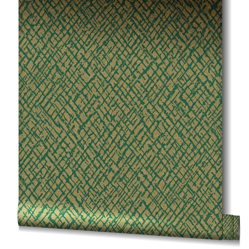 Brannan 10.05m x 70cm Textured Metallic Finish Wallpaper Roll