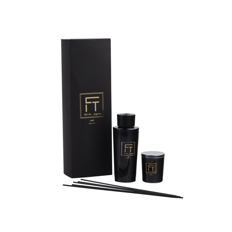 Lust Scented Designer Candle with Glass Holder