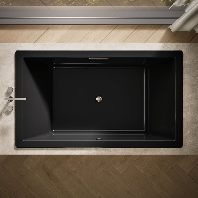 Underscore® 72" x 42" Soaking Bathtub, Black