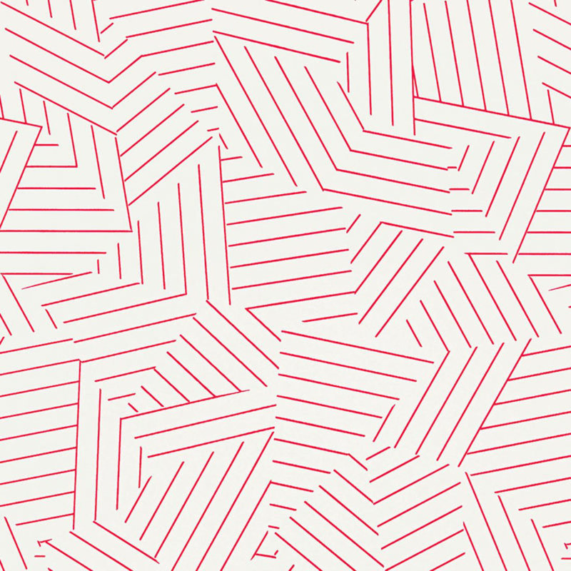 Schumacher x Miles Redd Deconstructed Stripe Wallpaper, Red