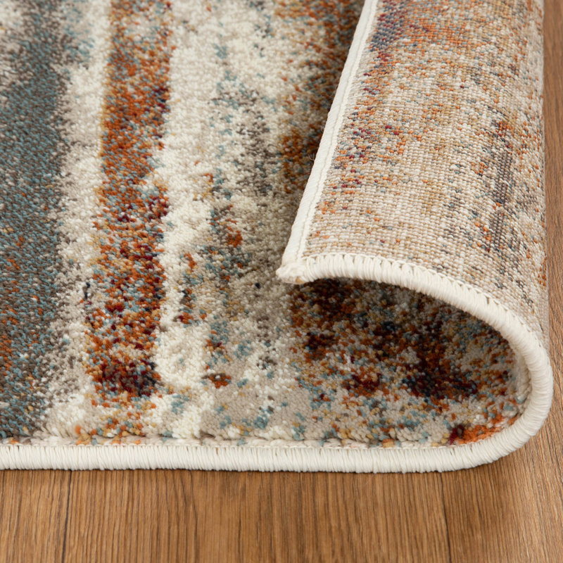Tapis d'intérieur à rayures abstraites modernes, Tapis de couloir 2 pi 7 po x 8 pi