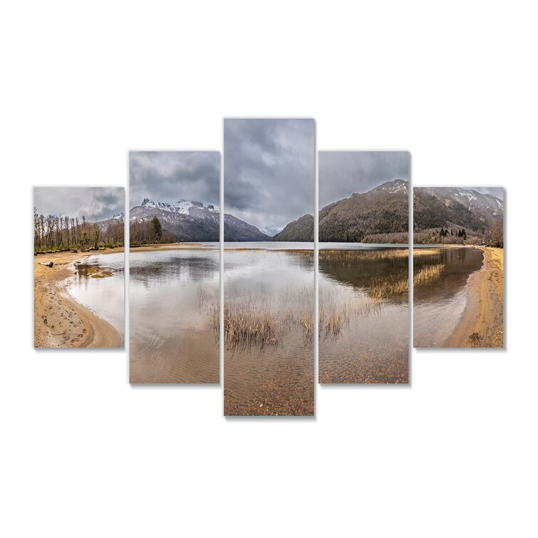 DesignArt Lake Among Autumn Mountains Of Patagonia On Canvas 5 Pieces ...