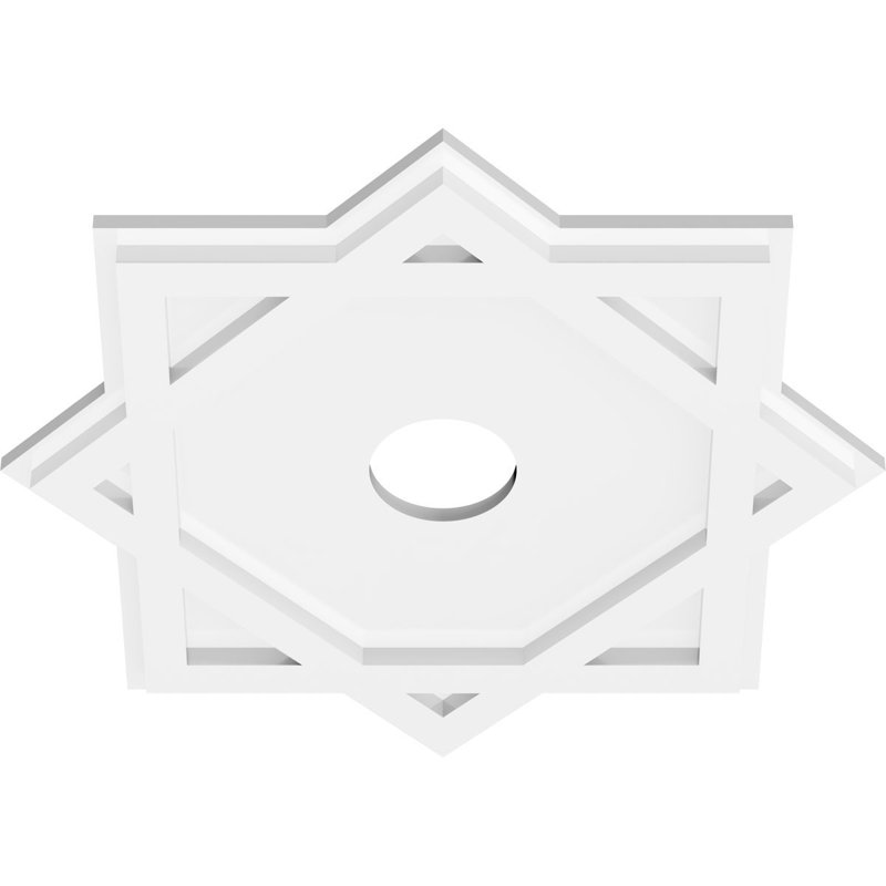 Médaillon de plafond contemporain en PVC Axel, H 1 po x l 18 po x P 18 po