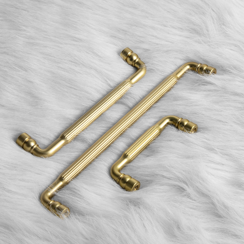 Poignée d'armoire tubulaire rainurée, 5", Brushed Gold