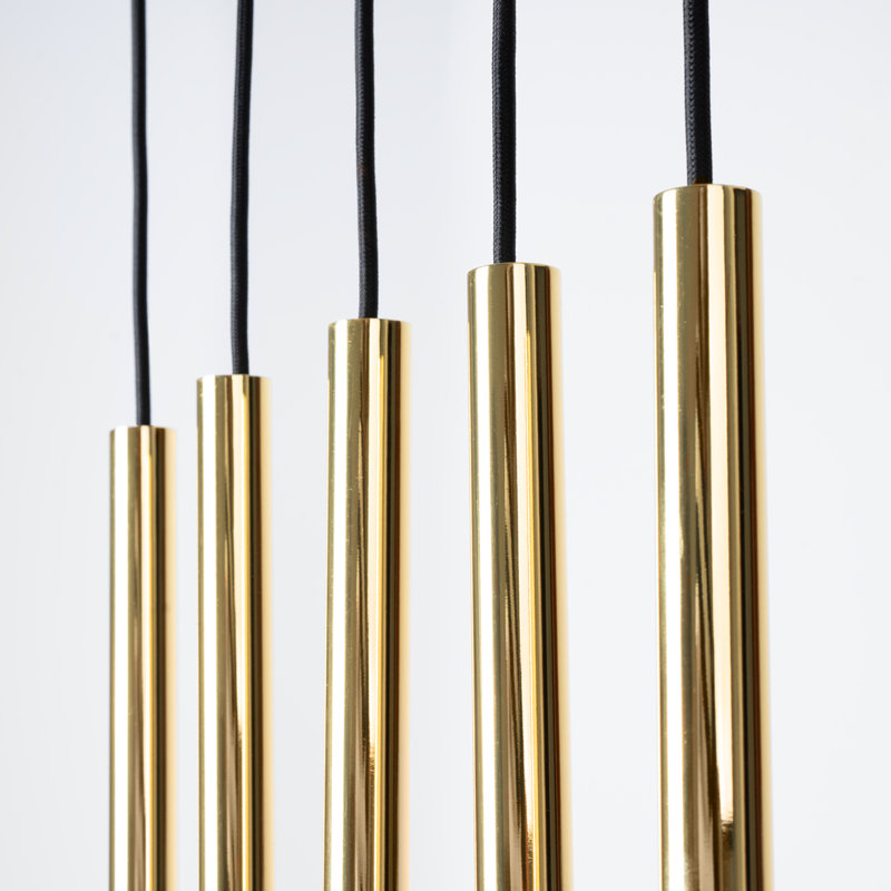 Pendant lamp Berthile 1 gold, 45x5x90 cm, Golden Shine, 5 Lights