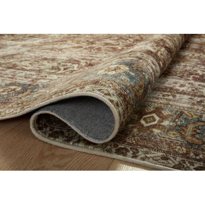 Magnolia Home By Joanna Gaines X Loloi Sinclair Machine Washable Rust / Lagoon Area Rug