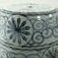 Approx. 17" High Soft Sky Blue Hand-Glazed Ceramic Garden Stool with Flower Motif