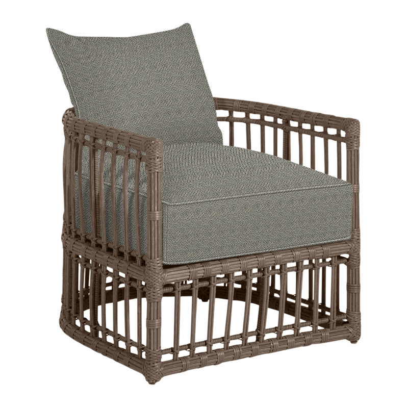 Newport Arm Chair with Cushions, Newport #66 Burlap, Welt, Intermix Bark