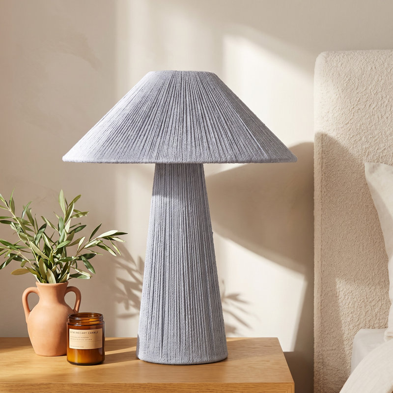 Karinthia Wicker/Rattan Table Lamp, Gray