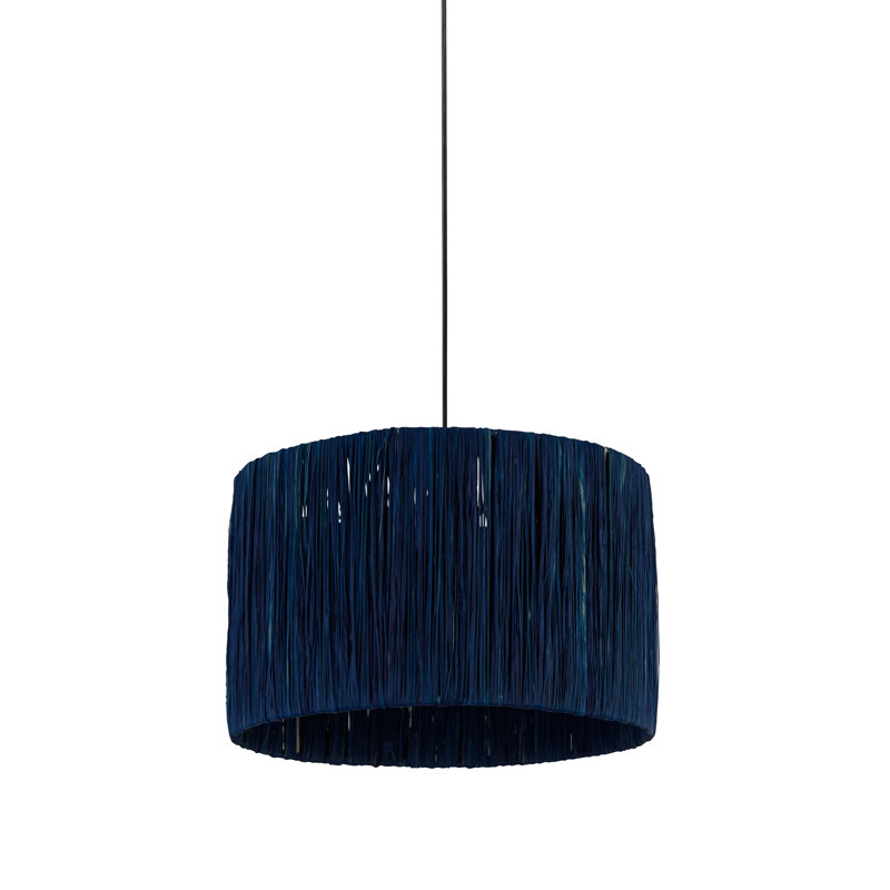 Raffia And Mild Steel Traditional, Blue, 18 cm H x 25 cm W x 25cm D