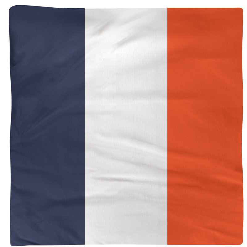 Striped Square Napkin, Blue/White/Orange, Cotton Twill, 22" H x 22" W x 0.25" D