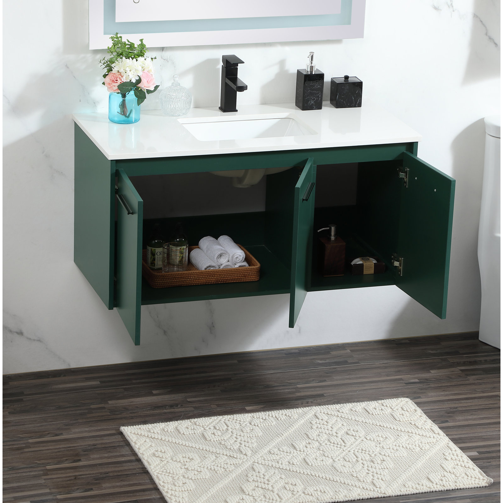 Goodfellow 39.76'' Single Bathroom Vanity, Green