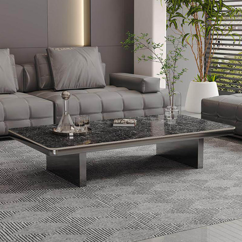 Table basse rectangulaire légère de luxe moderne, H 13,8 po x L 47,2 po x l 23,6 po