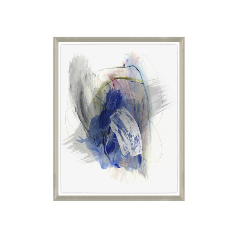 «Hoping VI» par Emma McCartney - peinture sur toile tendue, Argent doré, H 30 po x l 24 po x P 1,5 po