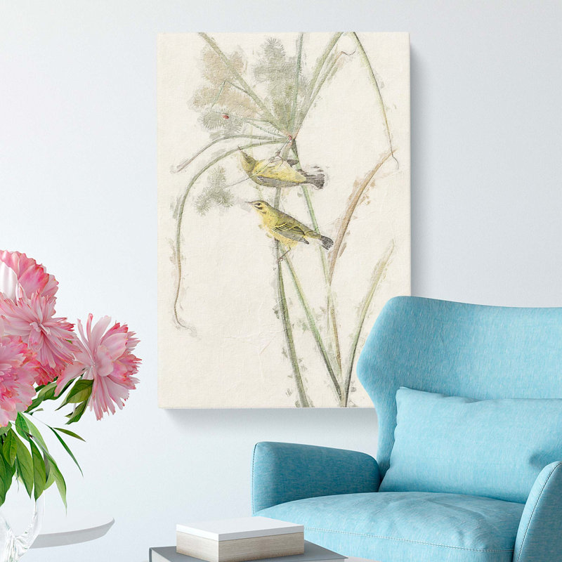 Prairie Warbler Birds by John Audubon - Wrapped Canvas Painting, 76cm H x 50cm W x 3cm D