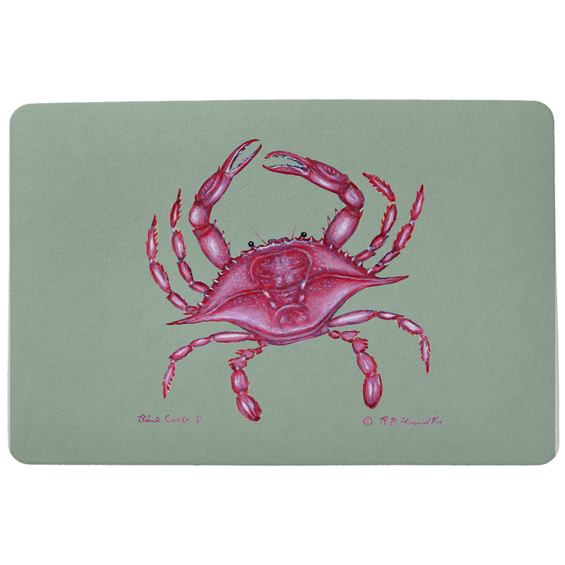 Tapis d'intérieur / extérieur antidérapant Coastal Crab, Rectangle 1 pi 6 po x 2 pi 2 po