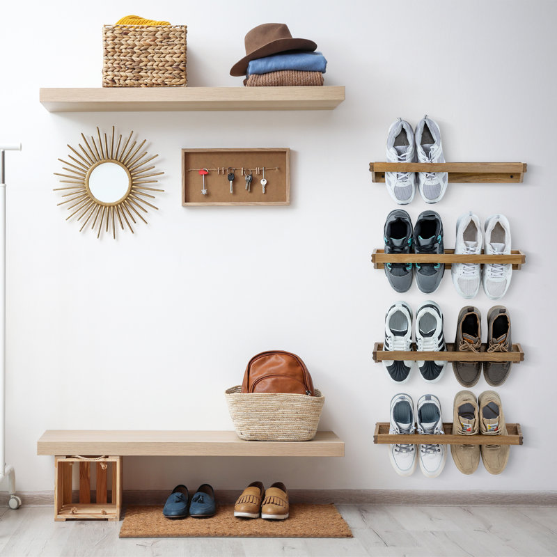 8 Pair Solid Wood Shoe Rack