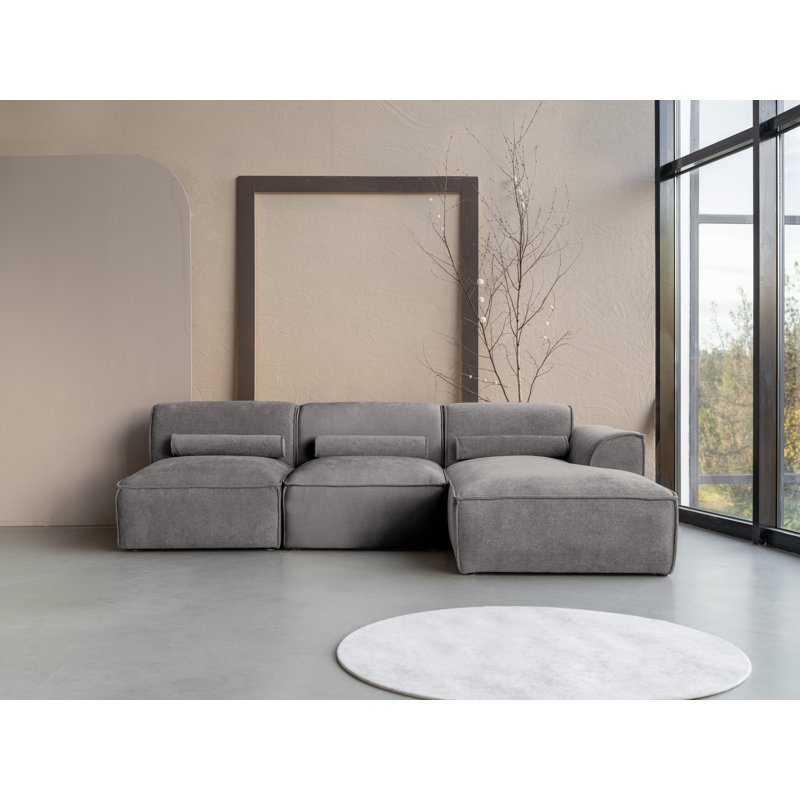 Flex Felix 3 Seater Corner Sofa , Right Hand Facing, Grey