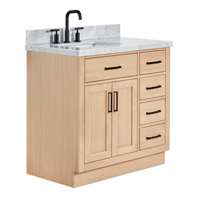 ARIEL HEPBURN 37 IN RIGHT OFFSET RECTANGULAR SINK VANITY 1,5 IN