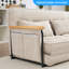 Canapé-lit convertible 3-en-1 et fauteuil inclinable - maintenant avec des accoudoirs en bois robustes! Dossier modulaire réglable en 6 positions (90 ° à 180 °), canapé modulaire en tissu capitonné de 86,6 po de largeur avec poches latérales, chaise longue multifonctionnelle-383362238