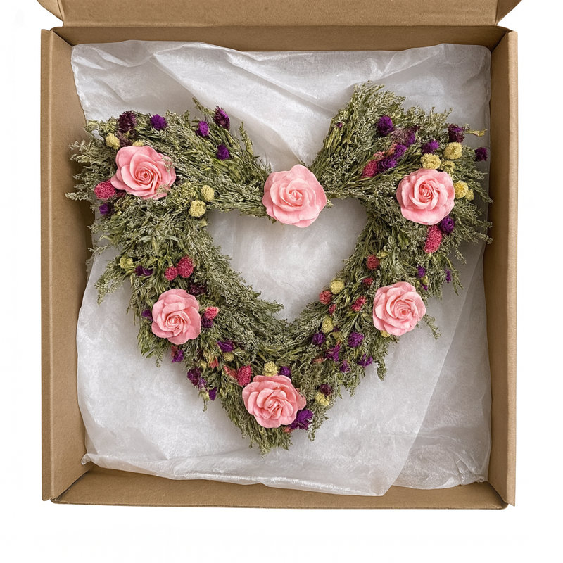 Handcrafted Dried Mixed Assortment Twig and Real Floral 20 " Wreath
