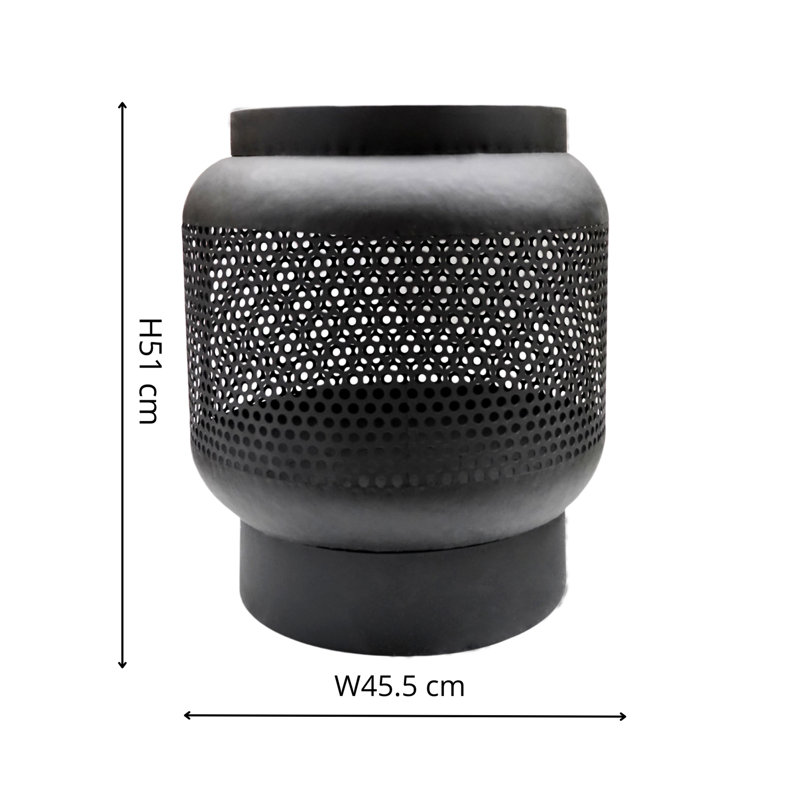 Brusly 51cm H Metal Outdoor, Black