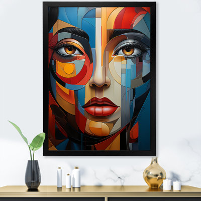 Portrait de femme cubique cubique I - Abstrait, reproduction d'art mural
