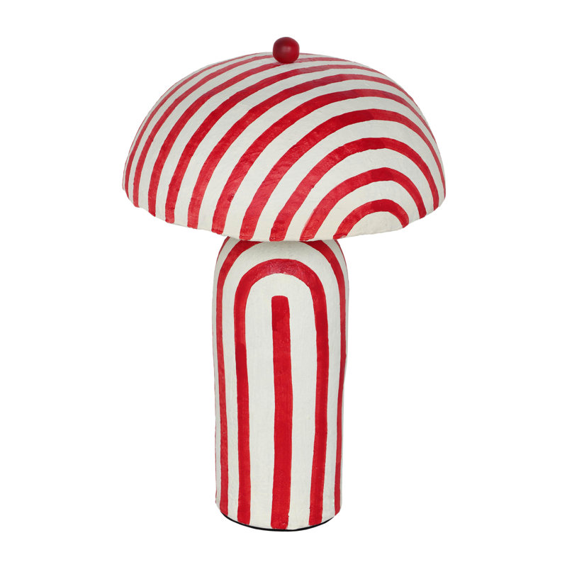 Lampe de table Jamia, Rouge / Blanc, Rouge / Blanc