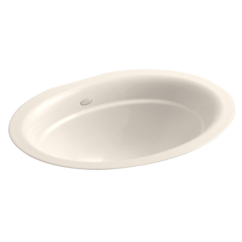 Lavabo de salle de bain ovale encastré en métal Serif, Rose tendre