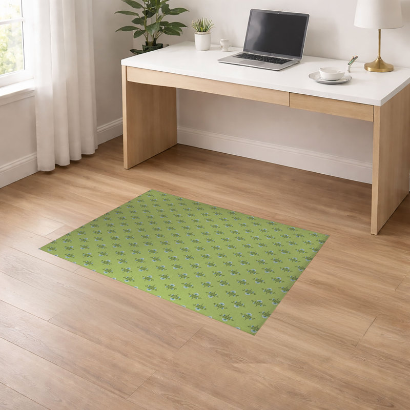 Tapis de bureau léger antidérapant Flora, H 0,1 po x l 36 po x P 24 po, Limette