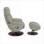 Sièges d'appoint de salon: fauteuil d'appoint pivotant moderne avec repose-pieds assorti, cuir fleur gris doux