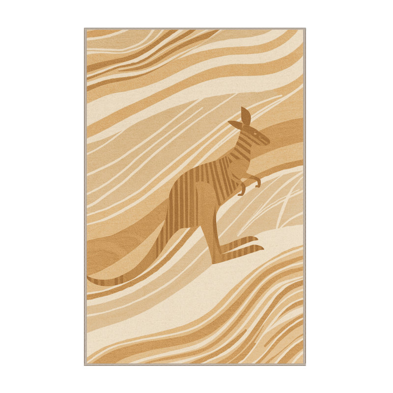 Tapis à rayures douces et moelleuses en moelleux brun et beige Freshford, 6 X 9