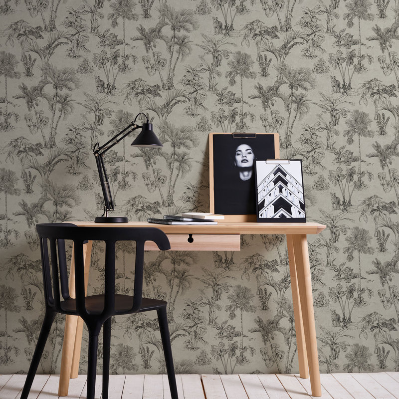 Brympton 10.05m x 53cm Textured Matte Wallpaper Roll, Brown/Black